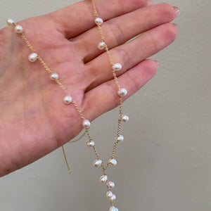 Pearl Lariat Y Chain Necklace