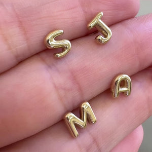 Mini Puff Letter Studs