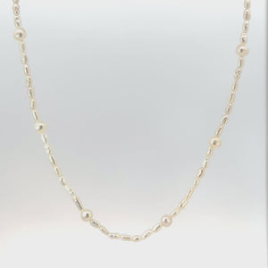 Dainty Pearl Station Necklace