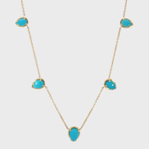 Turquoise Tear Drop Strand Necklace