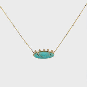 Diamond Oval Turquoise Necklace