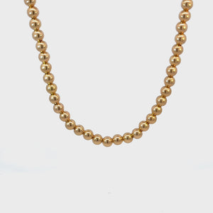 5mm Gold Bead Ball Necklace