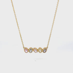 Oval Sapphire Bar Necklace