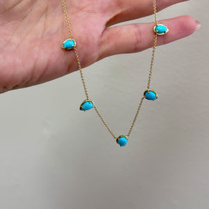 Turquoise Tear Drop Strand Necklace