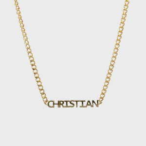 Mini Single Name Cuban Chain Necklace