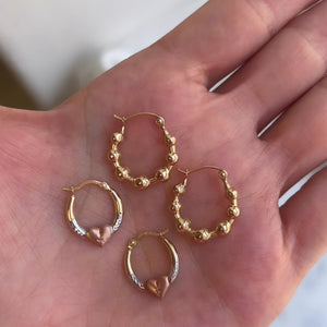 Bead Ball Hoop Earrings