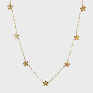 Diamond Flower Chain Necklace