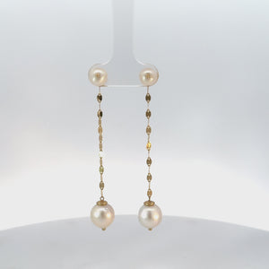 Pearl Drop Demure Chain Earrings