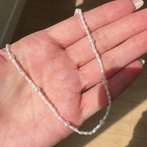 Dainty Pearl Station Necklace