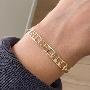 Customizable Cut-Out Name Bracelet