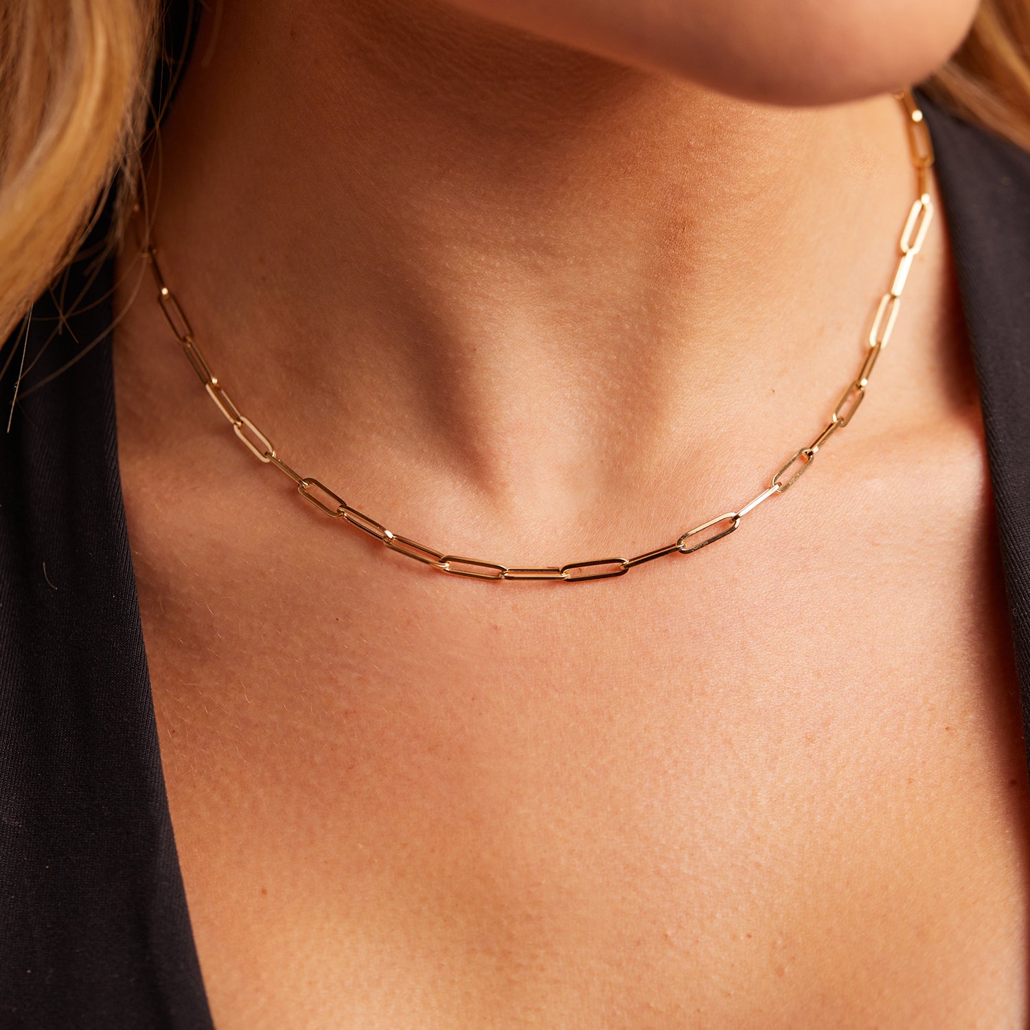 Rose Gold Paperclip Chain Necklace | Classy Women Collection