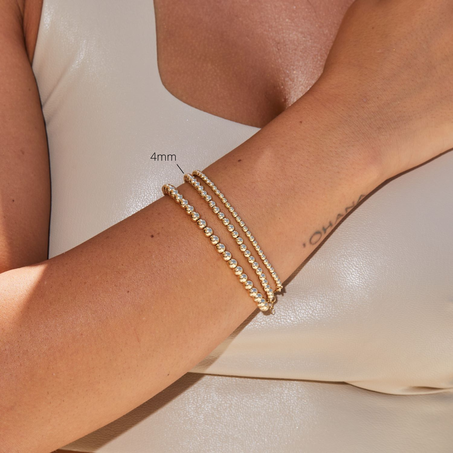 3 PCS E Letter Gold Color Bracelet and Bangle for Woman Adjustable