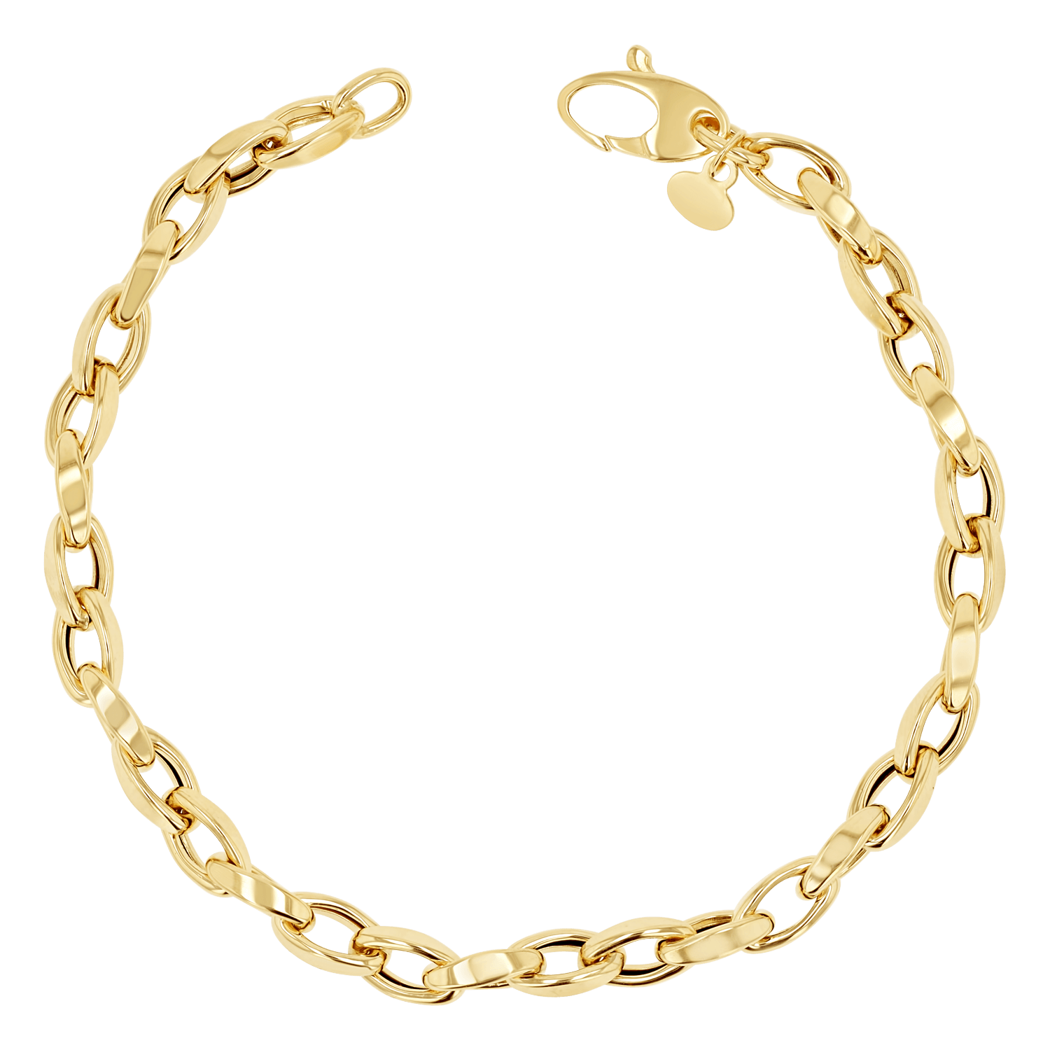 14K Large Paper Clip Chain Bracelet 14K Yellow Gold / 7 Inches by Baby Gold - Shop Custom Gold Jewelry