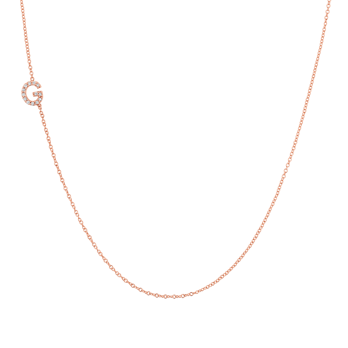 14K Gold Diamond Asymmetrical Initial Necklace – Baby Gold