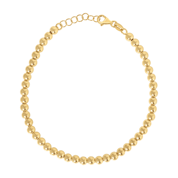 4mm Gold Bead Ball Necklace 14K Yellow Gold / 14 - 16 Adjustable by Baby Gold - Shop Custom Gold Jewelry