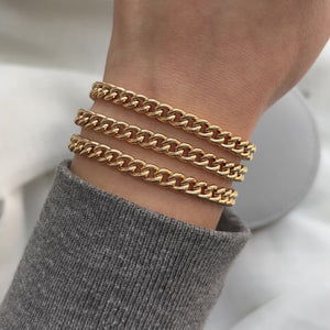 14K Chunky Cuban Curb Link Chain Bracelet – Baby Gold