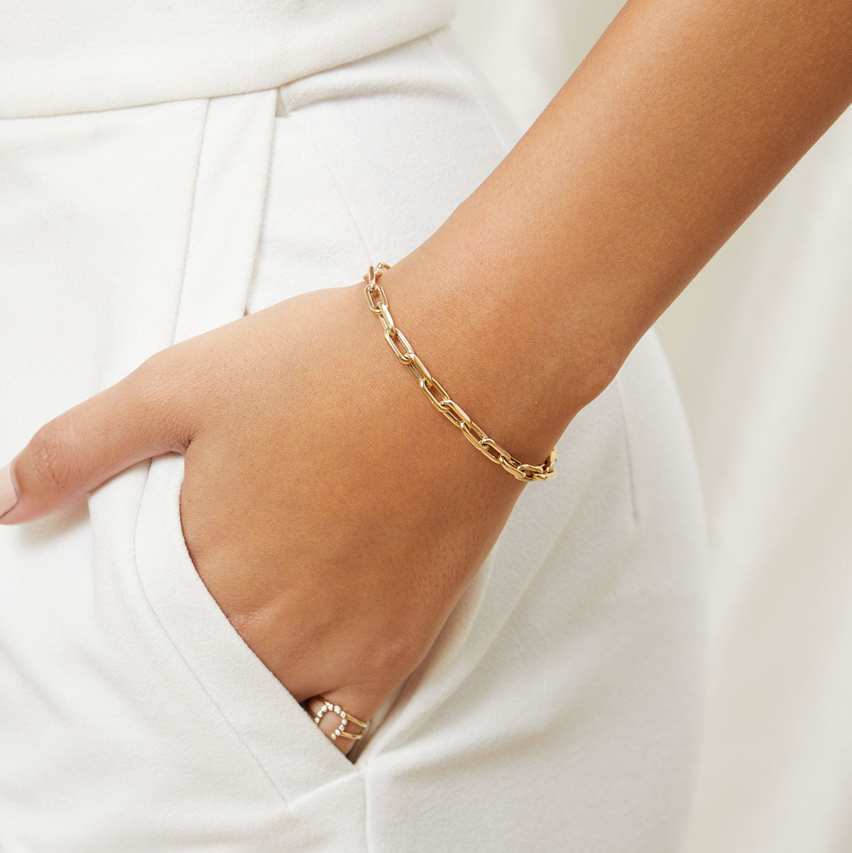14K Grand Paper Clip Chain Bracelet 14K Yellow Gold / 6.5 Inches by Baby Gold - Shop Custom Gold Jewelry