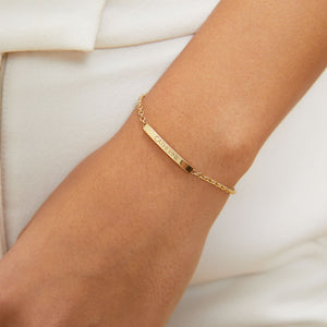 Personalized Bracelet for Women Gold Bar Bracelet Monogram 