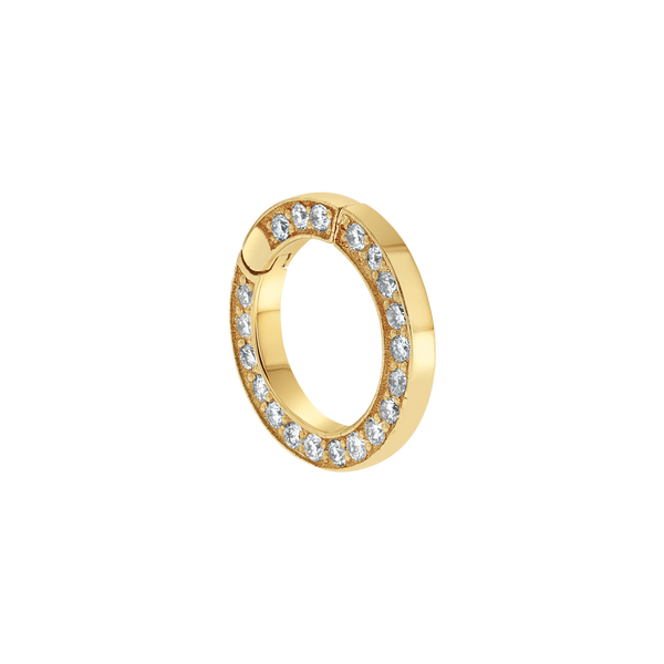 14k SOLID Gold and WHITE Diamond Round Connector - retailer A Lovely Focal for Your Minimal Creations!