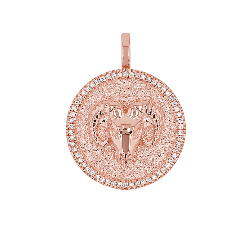 Diamond Zodiac Coin Medallion Charm