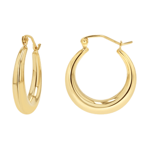 Linea Tapered Hoop Earrings by Baby Gold - Shop Custom Gold Jewelry