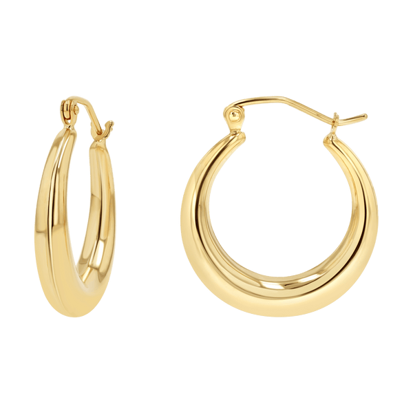 14K Gold Linea Tapered Hoop Earrings – Baby Gold