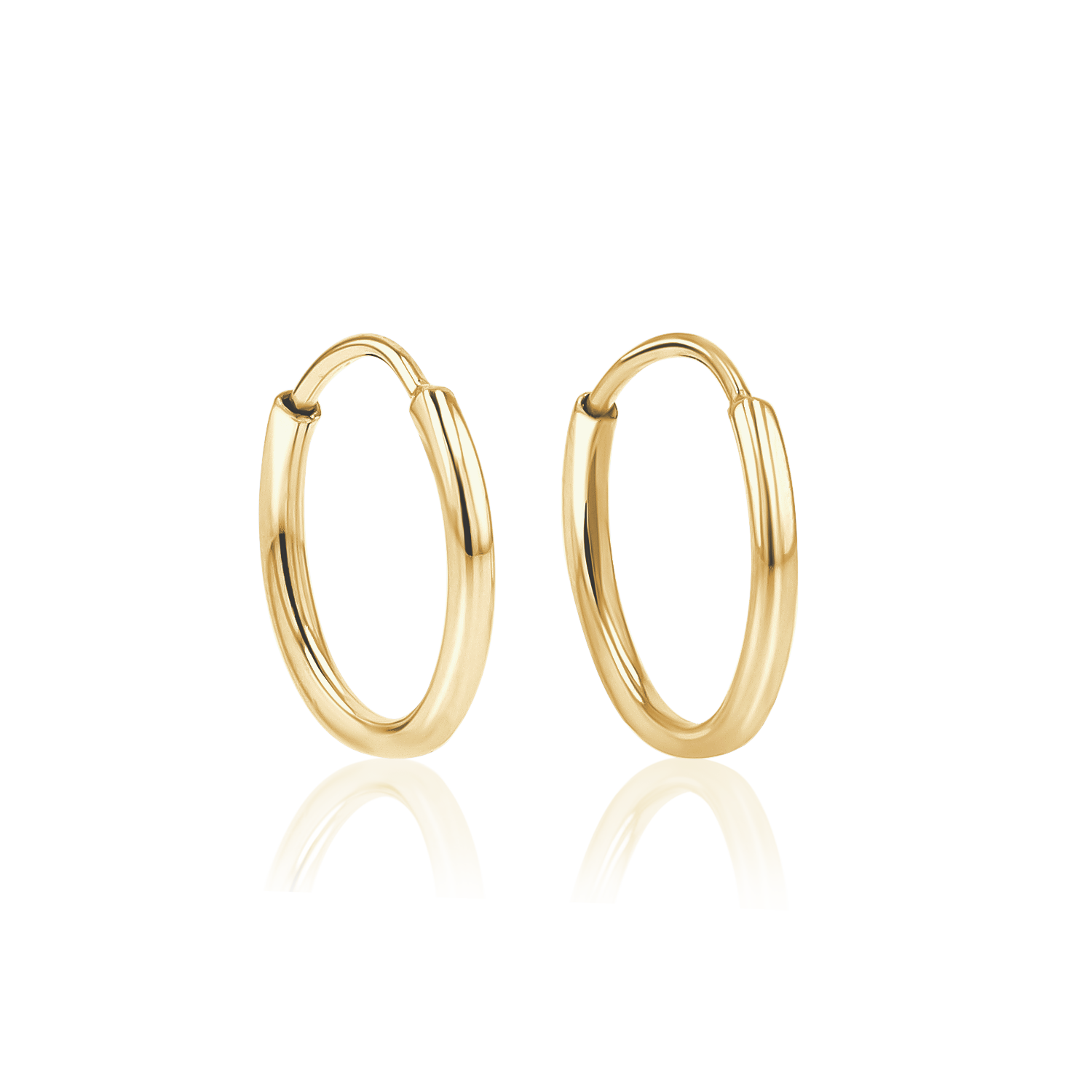 Baby Gold 4mm Gold Tube Hoop Earrings