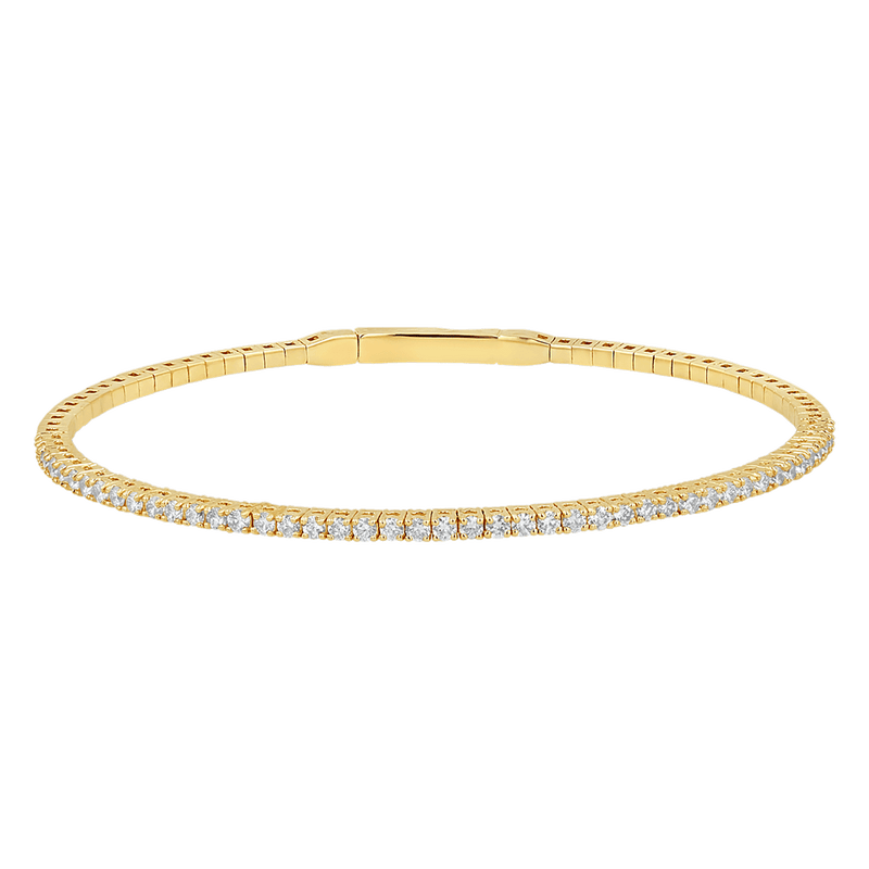 14K Gold Flexible Diamond Tennis Bangle Bracelet – Baby Gold