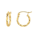 14K Gold Twist Hoop Earrings – Baby Gold