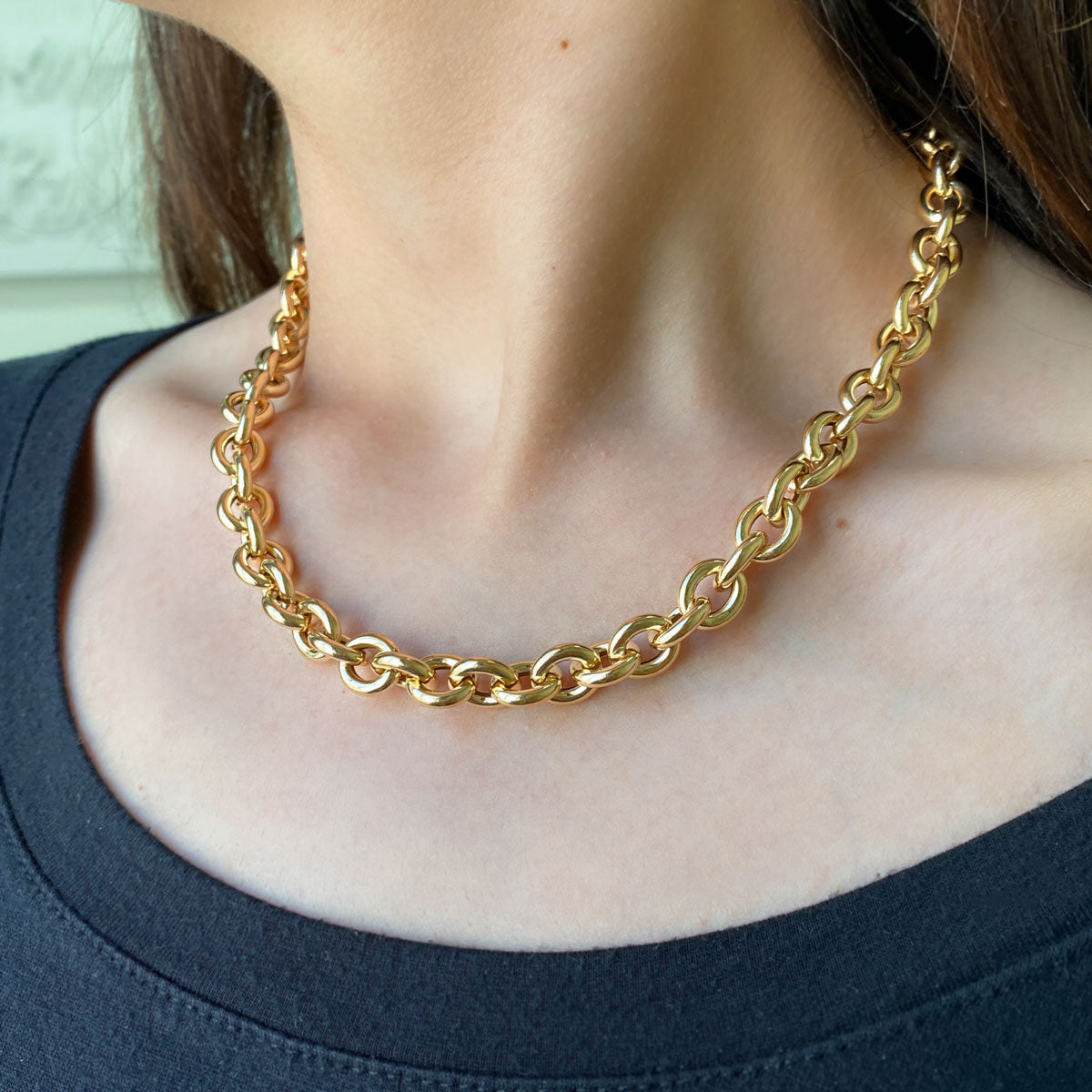 Tres Luxe Chain Necklace – Baby Gold