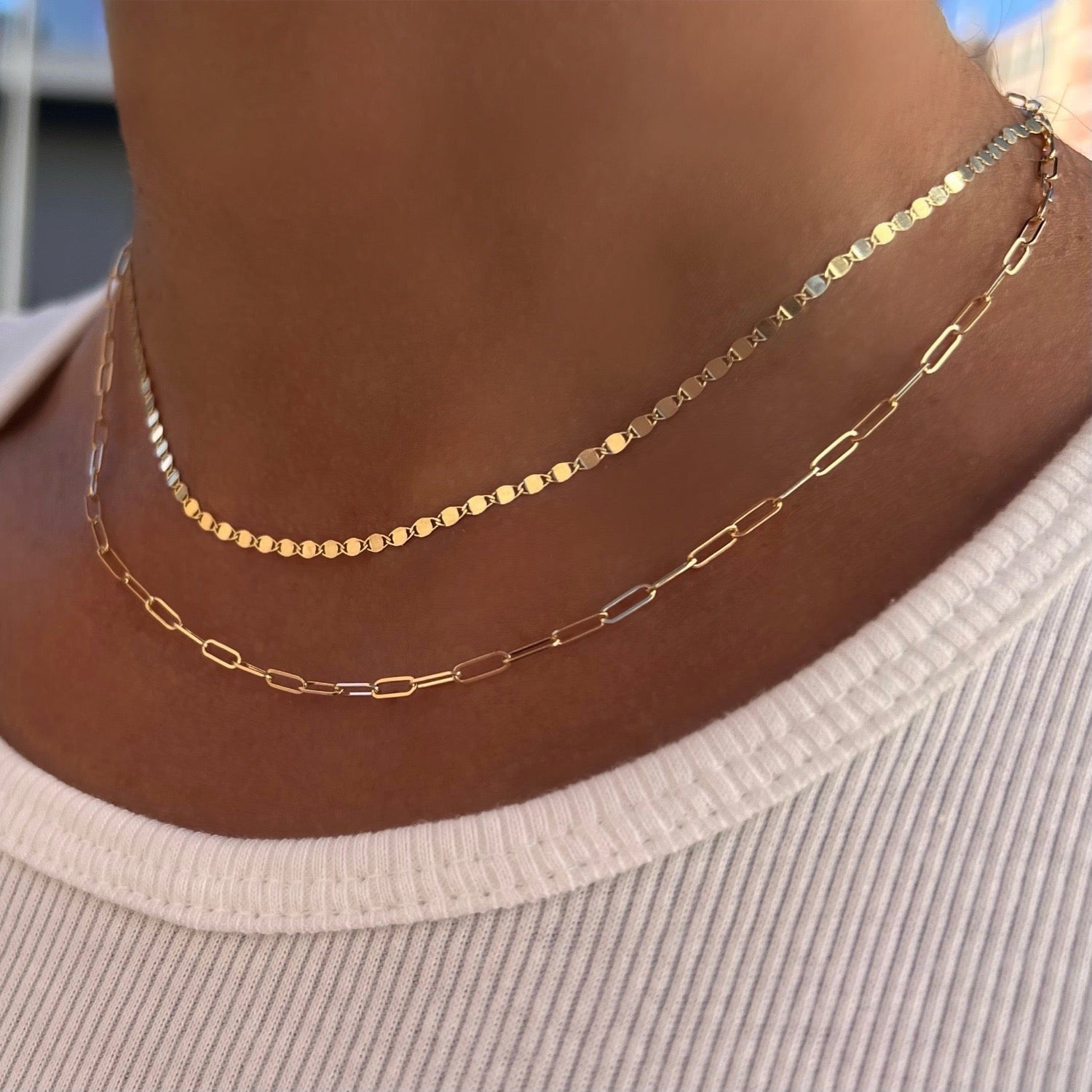 14K Gold Mirror Chain Necklace – Baby Gold