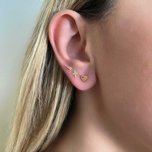 Mini Gold Heart Stud Earrings