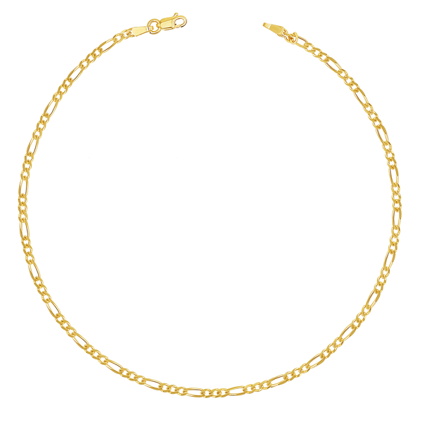 Figaro anklet 14k yellow gold store