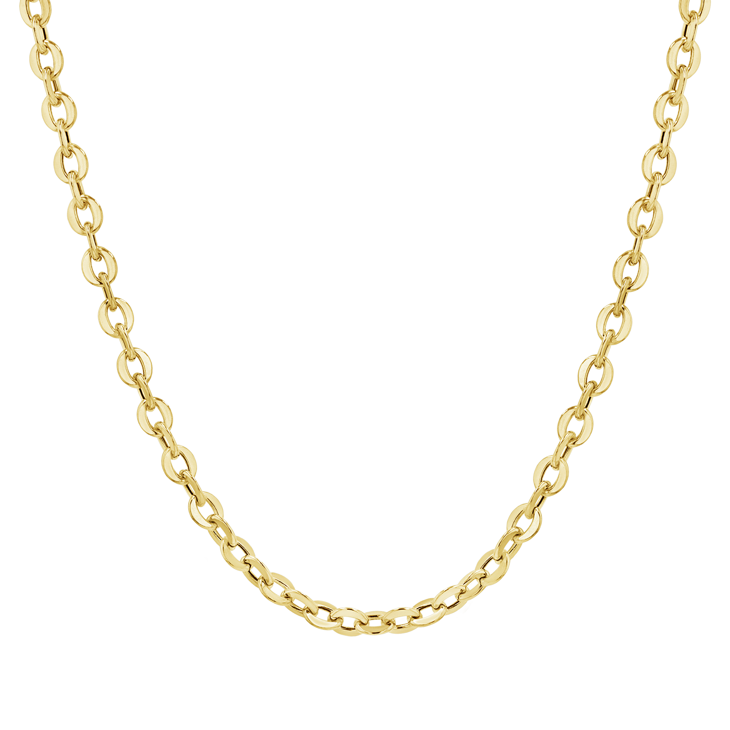14K Gold Melrose Round Link Chain Necklace – Baby Gold