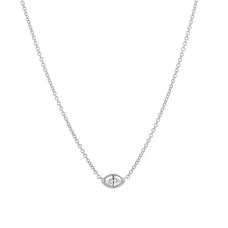 Marquise Diamond Solitaire Necklace