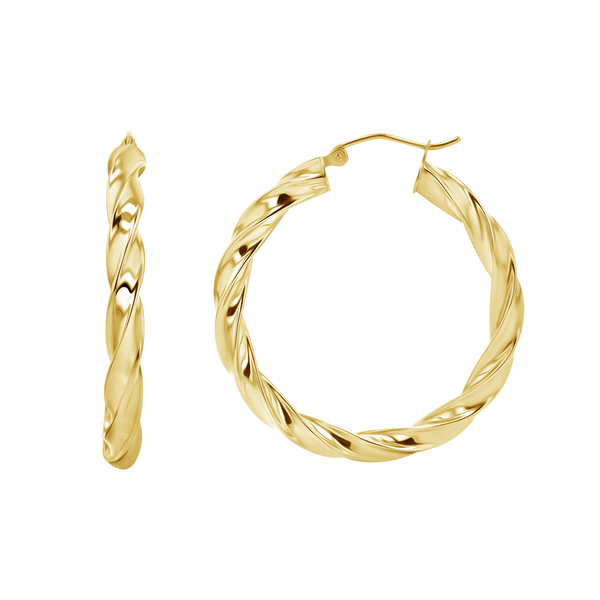 14K Yellow Gold Extra Large shops Twisted Hoop Earrings, 100mm