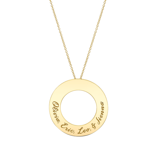 Circle name necklace fashion