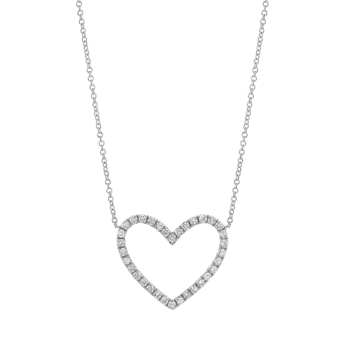 Diamond Open Heart Necklace – Baby Gold