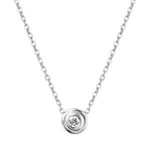 Step Bezel Solitaire Necklace – Baby Gold
