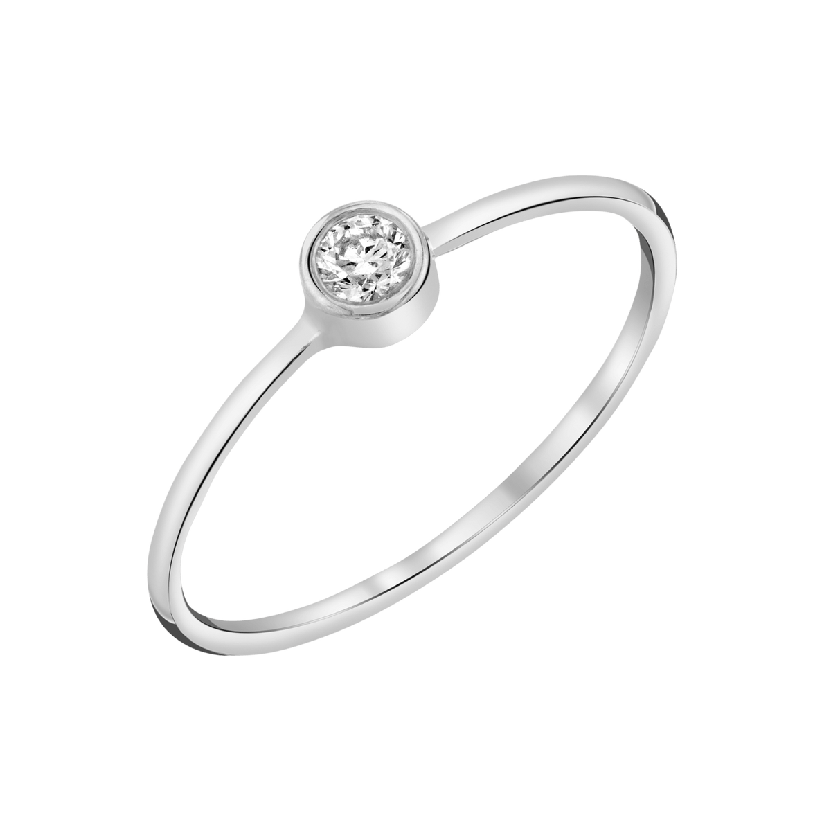 Solitaire Bezel Diamond Ring – Baby Gold