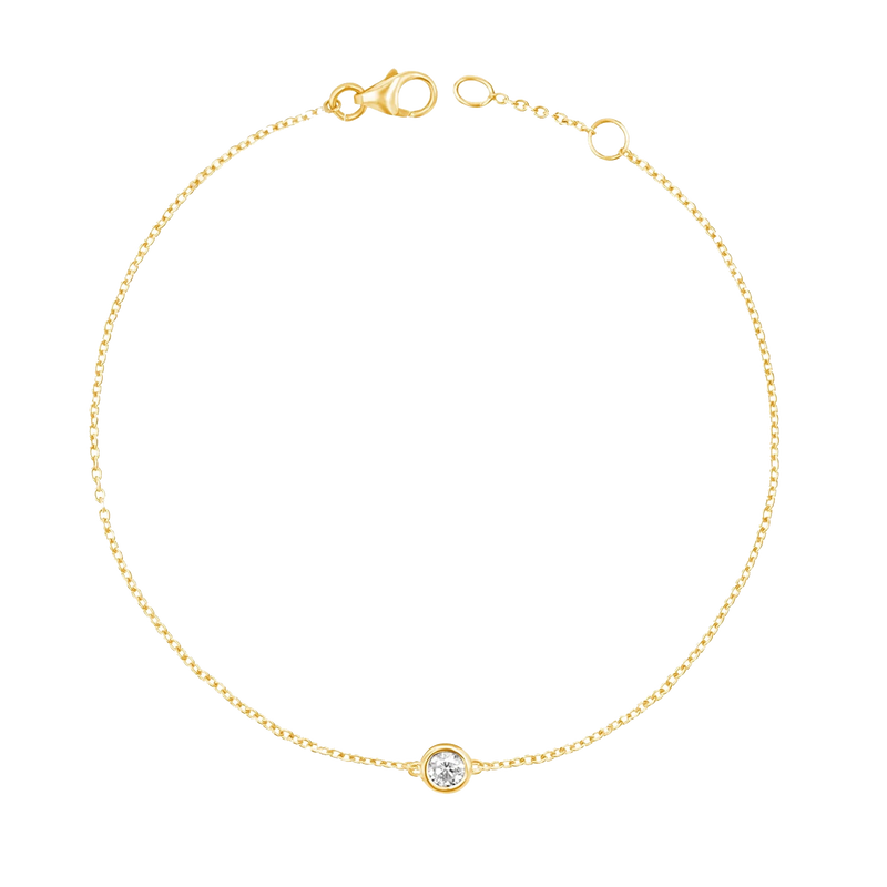 Solitaire Diamond Bracelet – Baby Gold